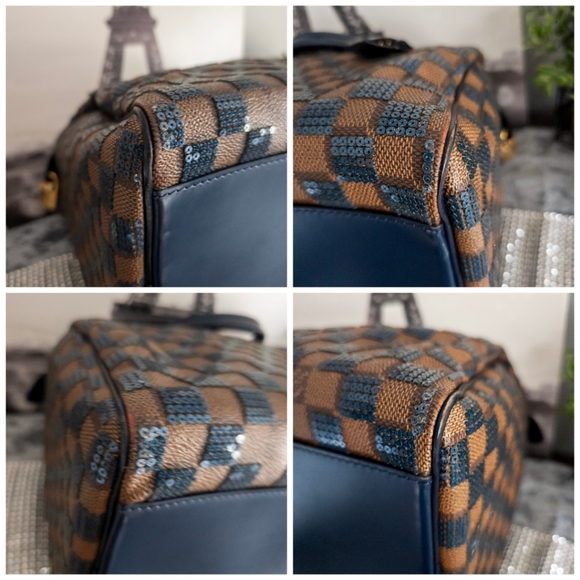 Louis Vuitton Paillettes Damier Ebene Speedy 30 w/Dustbag, Lock and Keys - Picture 8 of 17